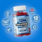Mind & Focus Ashwagandha Gummy | Ashwagandha, L-Theanine, Vitamins D, B5, B6 & B12 | Raspberry Flavour | 60 Vegan Gummies | Cognitive Health, Nervous System and Mental Performance by NUTRIGUMS® - Image 3