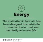 Prime Fifty Fighting Fatigue Supplement – 28 Day Supply – Energy Tablet with Vitamin B12, Magnesium & Iron for Over 50s – Co-Enzyme & C, D & B Vitamin Tablets for Tiredness & Fatigue - Image 5