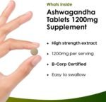 Ashwagandha KSM 66-365 (6 Months Supply) 1200mg Vegan Tablets Pure High Strength Root Extract - Ashwagandha KSM Tablets Supplement (not Capsules or Gummies) Non-GMO & UK Made (6 Months Supply) - Image 3