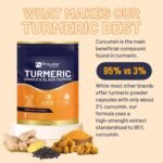 Turmeric Tablets 5400mg with Black Pepper, Ginger - High Strength Turmeric 95% Curcumin Supplements | 150 Easy Swallow Tablets (Not Capsules or Powder) - Letterbox Friendly - Made in UK - Prowise - Image 4