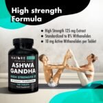Ashwagandha High Strength Plus | 125 mg Root Extract with 10 mg Withanolides | 180 Vegan Tablets | 6-Month Supply | Supports Stress & Anxiety Relief, Better Sleep, and Energy Balance | by Nature Diet - Image 4