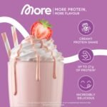 More Protein, Strawberry Milkshake, 600g, 1.32 lbs, 20 Servings, Mix of whey Concentrate and Casein, Ideal for Building and maintaining Muscle, with lactase – Made in Germany - Image 3