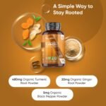 Turmeric and Black Pepper Capsules - 365 Capsules - with Organic Black Pepper - Turmeric Supplement for Both Men & Women - Easy to Swallow - Vegan & Gluten-Free - Made in EU - Image 3