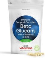 Beta Glucans 200mg 1,3/1,6 with Vitamin D & Zinc | 60 Vegan Capsules | Winter Immune System Support, Boosts Natural Defenses, Enhances Overall Health | UK Made - Just Vitamins - Image 4