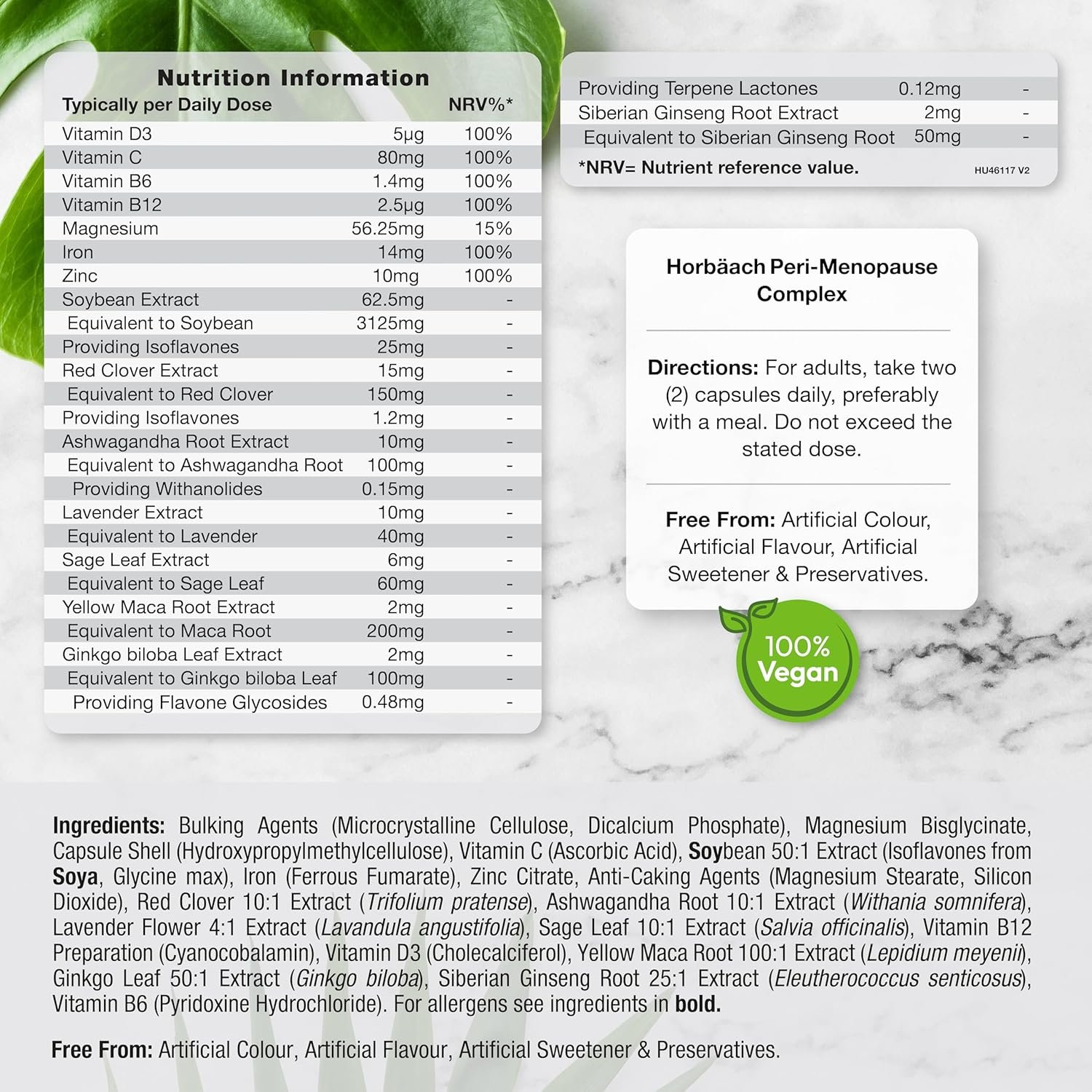 Perimenopause Supplement for Women | Red Clover, Sage, Wild Yam, Ashwagandha & More | 16 Vitamins, Minerals and Botanicals to Support Wellbeing at Early Stage of Menopause | 60 Vegan Capsules | by Hor - Image 4