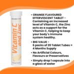 Vitamin Store Vitamin C and Zinc Effervescent Tablets, Orange Flavoured, Suitable for Vegans, 6 Packs of 20 - Image 3