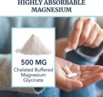 Magnesium Glycinate 500mg | Chelated for High Absorption | Muscle Relaxation, Bones, Heart, Nerve, Rest & Calm Support for Women & Men | Magnesium Chelate Supplement & Bisglycinate Complex | 120ct - Image 3