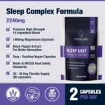 Sleep Easy - High Strength 10-in-1 Sleeping Complex for Adults, Pack of 90 Vegan Capsules | L-Tryptophan & Magnesium Glycinate Night Supplements | Natural Aid & Non-Habit Forming | STERLING NUTRITION - Image 4