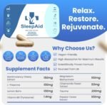 Natural Sleep Aid - Sleep Supplement with Valerian Root, L-Theanine & Magnesium for Sleep, Natural Source Melatonin Vegan Capsules, 1 Month Supply Sleeping Pills 856mg - Image 3