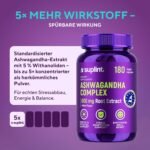 Ashwagandha Capsules – 600mg Root Extract with 5% Withanolides – High Strength – 180 Vegan Capsules – Lab-Tested, GMP Certified, 3-Month Supply (1 Pack) - Image 5