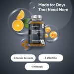 Multivitamin Gummies for Men | 90 Vegan Gummies | with Added Herbal Extracts Like Maca, Panax Ginseng | 8 Multivitamins and 4 Minerals | Mixed Peach & Orange Flavour | Gluten-Free & Non-GMO - Image 3