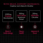 CREATiQ Nootropic Gummies | Creatine & Lion’s Mane for Brain Support | Sugar-Free, Vegan Focus Supplement | Daily Mental Clarity & Cognitive Performance | 30 Servings (120 Gummies) - Image 3