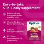 Optibac Probiotics Gut Health Gummies - Vegan Digestive Probiotic Supplement - Vitamin D, Zinc & Calcium for Immune Support & Gut Health - Most Recommended Brand - 30 Gummies - Image 4