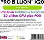 Lindens - Pro Billion X20, 60 Capsules - 20 Billion CFU Plus FOS - 1 a Day, UK Made - High Potency Lactobacillus Acidophilus, Healthy Digestion - Letterbox Friendly, Vegan - Image 3
