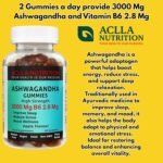 Aclla Ashwagandha Gummies 3000mg with B6 – Vegan Apple Flavor – Stress, Sleep, Anxiety & Mood Support – Adaptogen Energy Booster – 60 Gummies (1 Month Supply) - Image 5