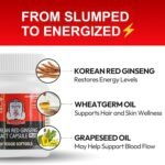 Jung Kwan Jang Korean Red Ginseng Extract Capsules Plus All-in-1 Focus Pills for Men & Women, Natural Energy Supplements,Circulation, Immune Support, Brain Booster - 30 Capsules CheongKwanJang - Image 4