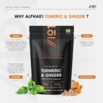 Organic Turmeric 1440mg with Ginger & Black Pepper - High Strength Curcuminoids - 90 Vegan Capsules - Resealable and Recyclable Pouch - by Alpha01 - Image 3