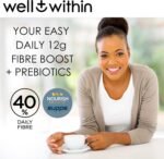 12g Soluble Fibre Supplement, 40% NHS Daily Intake, 3in1 Fibre Powder : Inulin Acacia FOS (Fructooligosaccharides) Prebiotics for Gut Health (200g Bag, 30 x 6g Fiber) Well Within Pre Biotic Drink - Image 3