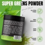 Replenify Super Greens Powder – Natural Energy & Detox Blend with 9 Organic Superfoods – 30 Servings – Greens Supplement for Gut Health, Immunity & Vitality - Image 4