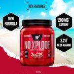 BSN Nutrition N.O.-Xplode Pre Workout Powder Food Supplement, Energy and Focus Booster with Caffeine, Amino Acids, Vitamin C and Zinc, Red Rush Flavour, 50 Servings, 650 g - Image 3