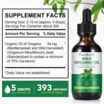 60ml Wild Oregano Oil Drops, with Potent Carvacrol, Mediterranean Wild Oregano Oil, Vegan Herbal Supplement for Immune and Digestive Support, Vegetarian, Non-GMO - Image 3