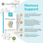 Healthspan Memory Support (60 Capsules) | Supports Your Concentration, Memory and Cognitive Health | Biotin and Zinc | Bacopa Monnieri Extract and Guarana for Alertness | Vegan - Image 3