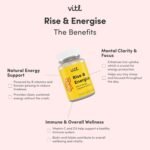 Vitl Rise & Energise Energy Boosting Supplement - 30 Vegan Capsules - with B Vitamins, Vitamin C & Korean Ginseng - Tiredness & Fatigue Fighting Minerals to Normalise Energy Metabolism - Image 3