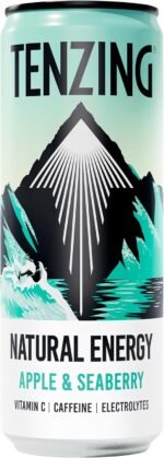 TENZING Natural Energy Drink, Plant Based, Vegan, & Gluten Free, +BCAA, Apple & Seaberry, 330ml (Pack of 12) - Packaging may vary - Image 3