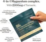 Magnesium Glycinate + Turmeric 4-in-1 Complex | Triple-Strength Magnesium Supplements with 1283mg, Bisglycinate, Citrate, Malate & 2000mg Turmeric | 90 Vegan Tablets | Gluten-Free - Image 3