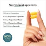 Magnesium Glycinate + Turmeric 4-in-1 Complex | Triple-Strength Magnesium Supplements with 1283mg, Bisglycinate, Citrate, Malate & 2000mg Turmeric | 90 Vegan Tablets | Gluten-Free - Image 4