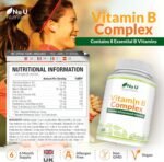 Vitamin B Complex High Strength - 180 Vegan Tablets - 6 Month Supply - Contains All 8 B Vitamins in 1 Tablet - Vitamins B1, B2, B3, B5, B6, B12, Biotin & Folic Acid - Nu U Nutrition - Image 3