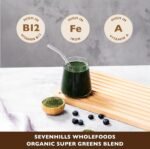 Sevenhills Wholefoods Organic Super Greens Blend 400g | with Spirulina, Chlorella, Wheatgrass, Barley Grass | Supports Skin, Immunity & Reduce Tiredness | 80 Servings | UK Made - Image 3