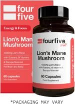 fourfive Lions Mane Mushroom Supplement (4000mg) Energy & Focus Blend, Support Brain Function, Focus & Energy - 60 Capsules - Image 3