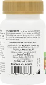 NaturesPlus Source of Life Garden Iron - 18 mg Organic Plant Based Gentle Iron Supplement, Highly Bioavailable - Vegan, Gluten Free, One A Day - 30 Capsules - Image 7