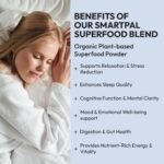 Melatonin-Free Sleep Complex with 12 Organic Superfoods – Chamomile, Lemon Balm, Cacao & Plant-Based Magnesium | Natural Adult Sleep Aid for Relaxation & Restful Sleep | 150g (30 Servings) | VeganIsUs - Image 4