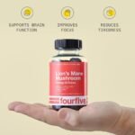 fourfive Lions Mane Mushroom Gummies (4000mg) Energy & Focus Blend with Vitamin B5, Support Brain Function, Focus & Energy - 60 Gummies - Image 4