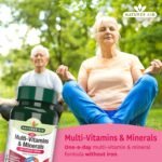 Natures Aid Multivitamins & Minerals Without Iron - High Strength One-a-Day Multi-Vitamin Formula - Supports Immune System, Energy, Brain and Bone Health - Vegan, Gluten-Free, Non-GMO - 60 Tablets - Image 3