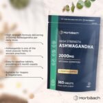 Ashwagandha High Strength 2000mg | 365 Vegan Tablets | Ashwagandha Root | Suitable for Men & Women | by Horbaach - Image 3