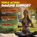 Fast&Up Vitamin C, Vitamin D & Zinc - 80 Effervescent Tablets (4 X 20) - Saver Multipack - Complete Immunity Booster - One Daily - Orange Flavour - Image 3