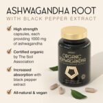 Organic Ashwagandha High Strength - 1000mg Ashwaganda 120 Capsules - Natural Support for Calm & Balance - Pure Root Powder with Black Pepper - Enhanced Absorption - Soil Association Organic Certified - Image 4