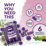 5HTP Night Support - Sleep Gummies for Adults - 90 Vegan Melatonin Alternative Gummies - Passionfruit Taste - High Strength Griffonia Simplicifolia, L-Theanine, Lavender & Chamomile - Nu U Nutrition - Image 4