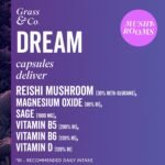 Grass & Co. Magnesium 200mg & Reishi Mushroom 600mg Sleep Capsules with Vitamin D, Sage, Vitamin B6 & Vitamin B5 | Dream | Supports Deep Sleep & Relaxation | 60 Capsules, 30 Servings - Image 3