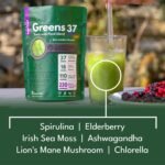 Greens Powder - Limited Edition - Made in UK with 37 superfoods - 300g High Dosage Servings - Vegan Gluten Free - with KSM-66® Ashwagandha and Lions Mane (300g, Real Fruit Blend) - Image 4