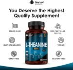 L Theanine Enriched with Vitamin B6 - High Strength L Theanine 400mg Natural Nootropics from Green Tea - 360 Vegan L-Theanine Capsules - Made in The UK Theanine Supplements by New Leaf - Image 4