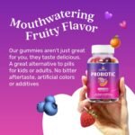 BeLive Probiotic Gummies - Probiotics with 5 Billion CFUs for Digestive Health, Men, Women & Kids - for Immune Support, Sugar Free & Vegan | 60 Ct – Blueberry, Strawberry & Orange (60 Count) - Image 4