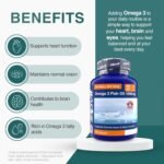 Omega 3 Fish Oil 1000mg, 360 Softgel Capsules. 12 Months Supply. EPA 180mg DHA 120mg. Supports Heart, Brain Function and Eye Health. - Image 3