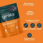 Vitamin D 1000iu - 1 Year Supply, 365 Easy-Swallow Vitamin D Tablets, Vegetarian D3, High Strength Immune Support Supplement - Awarded by The Independent UK - Image 4