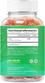 Fiber Gummies with Sugar-Free Prebiotic & High Strength Inulin - Fiber Supplement, Weight Control, Digestive Support for Kids & Adults - Apple Flavor (60 Ct) (1 Pack) - Image 3