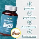 fabÜ Shrooms Immune - Mushroom Immune Support & Energy Booster with Chaga & Cordyceps Plus Vitamin D - Natural Defence Support Supplement - Vegan Friendly for Daily Wellness (60 Capsules) - Image 3