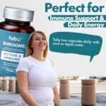 fabÜ Shrooms Immune - Mushroom Immune Support & Energy Booster with Chaga & Cordyceps Plus Vitamin D - Natural Defence Support Supplement - Vegan Friendly for Daily Wellness (60 Capsules) - Image 8